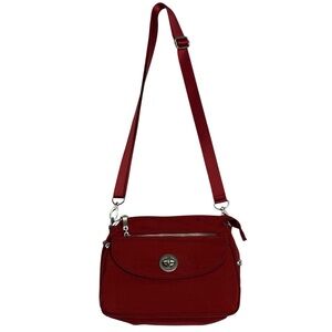 Baggallini Calais Red Crossbody Bag RFID Travel Pockets Nylon